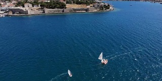 旅游爱琴海镇鸟瞰图