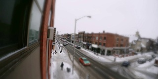 建立一个城市街道在冬天的拍摄