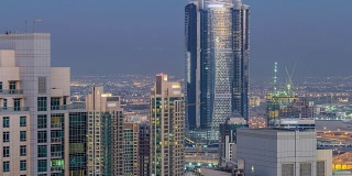 迪拜市中心从早到晚的时间流逝