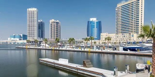 迪拜商业湾和市中心的全景