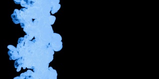 蓝色墨水溶于水，黑色背景与哑光。计算机仿真的三维渲染。墨水能溶于水。圆形结构2