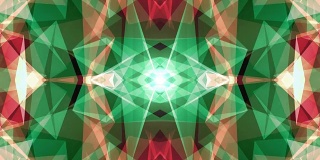 抽象对称绿红多边形星形网闪亮云动画背景新质量动态技术运动彩色视频素材