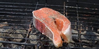 烤制鲑鱼。烤鲑鱼，鳟鱼，红鱼排