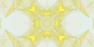 抽象对称黄色多边形形状网云动画背景新质量动态技术运动彩色视频素材