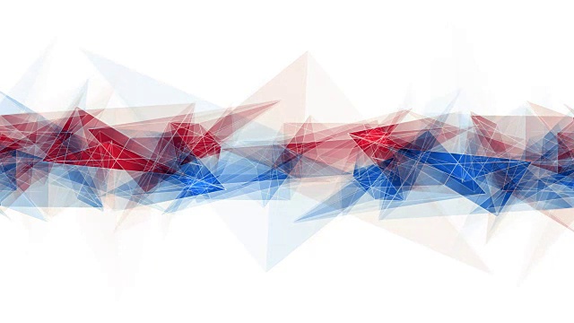 抽象蓝红多边形星形网闪亮云动画背景新的高品质动态技术运动彩色视频素材