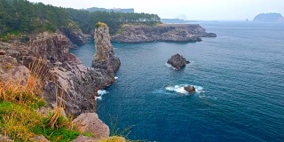 韩国济州岛的Oedolgae Rock