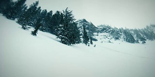 戏剧性的雪山背景