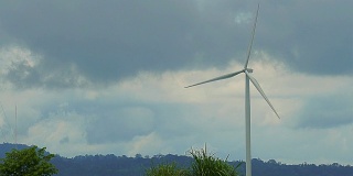 日落风力涡轮机，可再生能源