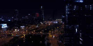 胡志明市金融区夜视航拍图