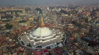 尼泊尔的Stupa Bodhnath katmandu - 2017年10月26日视频素材模板下载