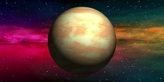 金星在太空星云的背景上