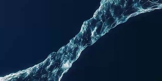 美丽的水漩涡蓝色管白色背景。孤立透明漩涡动画与阿尔法哑光。环形或环形管流动环形波浪形状的清洁液体