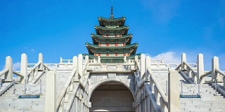 韩国首尔景福宫的时光流逝视频