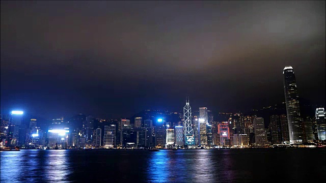 中国香港——2017年11月19日:时间圈香港夜景。