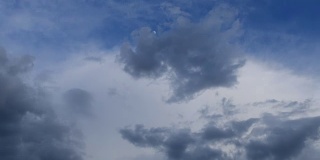 美丽的白云在蓝天上移动的延时