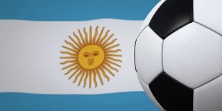 足球环与阿根廷国旗的背景