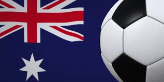 足球环与澳大利亚国旗的背景