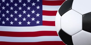 足球环与美国国旗的背景