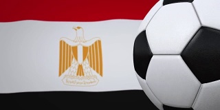 足球环与埃及国旗的背景