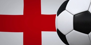 足球环与英国国旗的背景