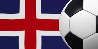 足球环与冰岛国旗的背景
