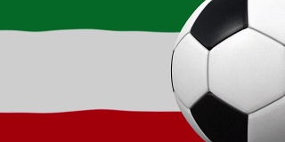 足球环与伊朗国旗的背景