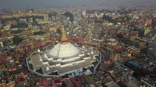 尼泊尔的Stupa Bodhnath katmandu - 2017年10月26日视频素材模板下载