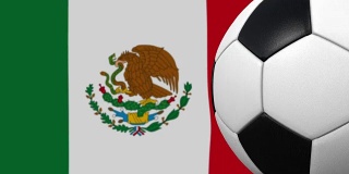 足球环与墨西哥国旗的背景