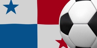 足球环与巴拿马国旗的背景