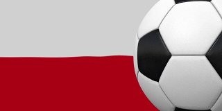 足球循环与波兰国旗的背景