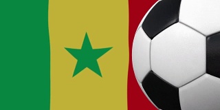 足球环与塞内加尔国旗的背景