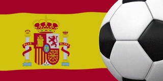 足球环与西班牙国旗的背景