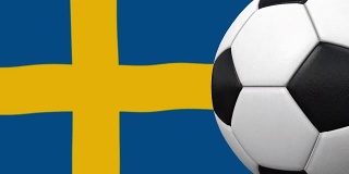 足球环与瑞典国旗的背景