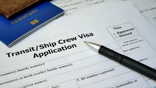 船员过境签证(附护照)，外国人的申请和许可视频素材模板下载