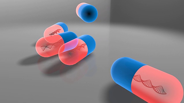 基因疗法是将DNA引入患者体内，以治疗遗传病的3D渲染