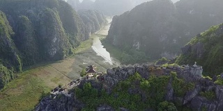 越南山区景观的航空全景图