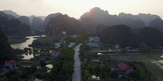 越南乡村的空中鸟瞰图