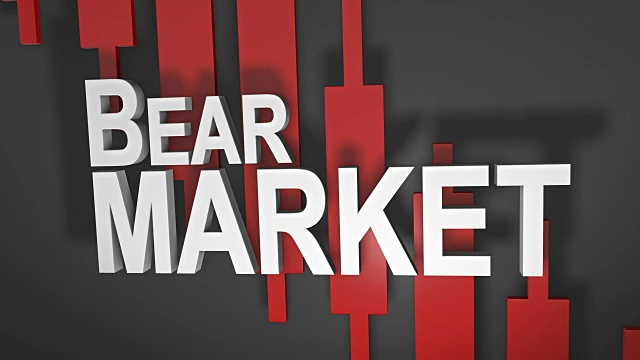 熊市股票价格下跌3D标题动画股票市场