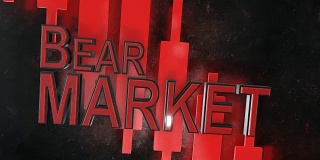 熊市股票价格下跌3D标题动画股票市场