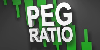 PEG市盈率增长3D标题动画股票市场