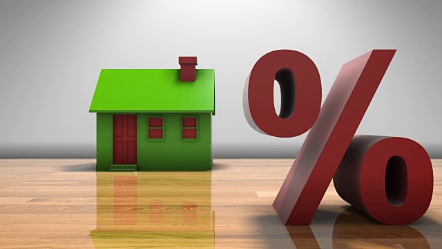 房地产市场利率和住房贷款3D动画