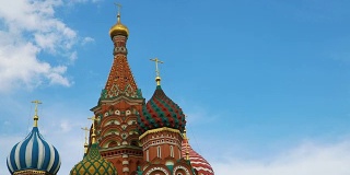 莫斯科，红场，克里姆林宫和圣巴西尔大教堂，延时拍摄