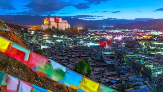 4K延时电影《夜至日出》日喀则寺，日喀则，中国西藏视频素材模板下载