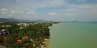 白天普吉岛空中海岸线全景4k泰国