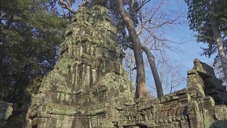 柬埔寨吴哥窟的塔普隆寺，倾斜视图视频素材模板下载