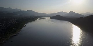 鸟瞰湄公河和景观全景