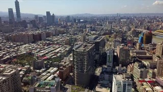 台湾晴天台北市景航拍全景4k视频素材模板下载