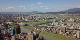台湾台北市风景名江桥区航拍全景4k