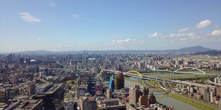 台湾台北市风景名江桥区航拍全景4k