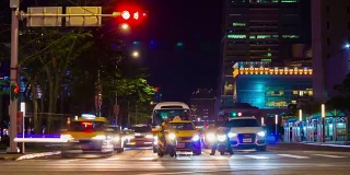夜光台北城市交通街道全景4k时间流逝台湾